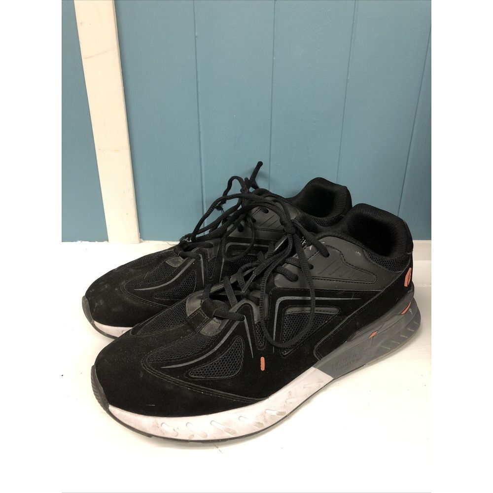 FitVille Rebound‎ Core Shoes Black Leather Low Top Lace Up Mens Size 13 W Wide